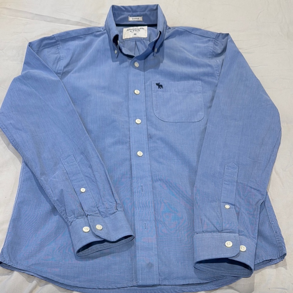Abercrombie & Fitch Blue Mens Medium Casual Button Down Shirt